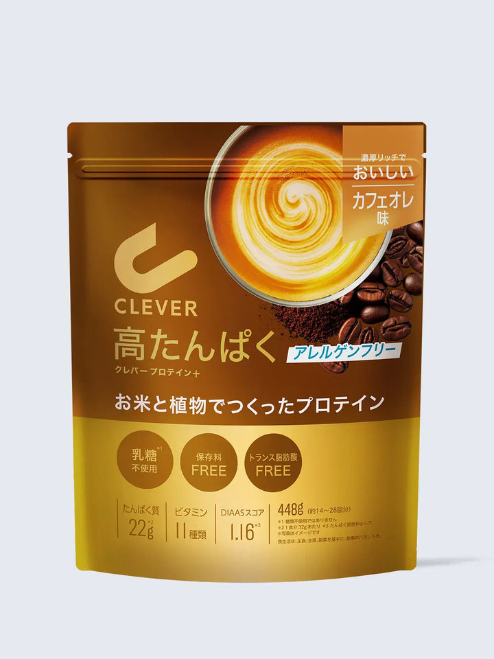 プロテイン+ 高たんぱく アレルゲンフリー カフェオレ味 448G クレバー