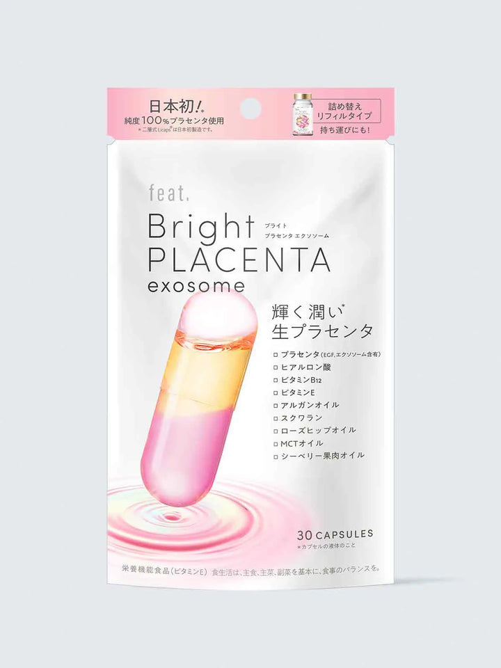フィート ブライト プラセンタ エクソソーム【栄養機能食品 (ビタミンE)】 詰替 30粒 feat.