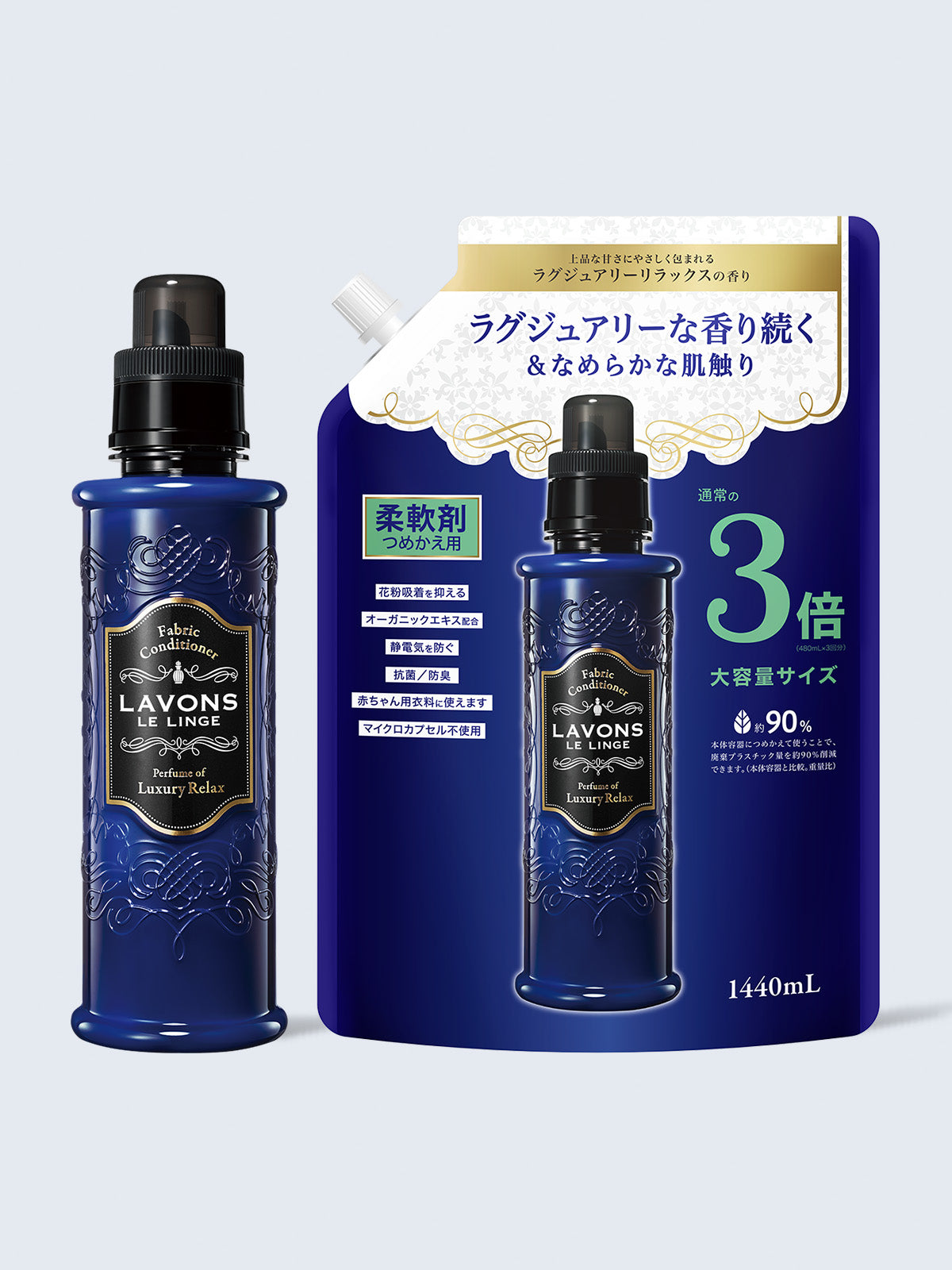 ラグジュアリーリラックスの香り 柔軟剤＋3倍 詰替セット ラボン