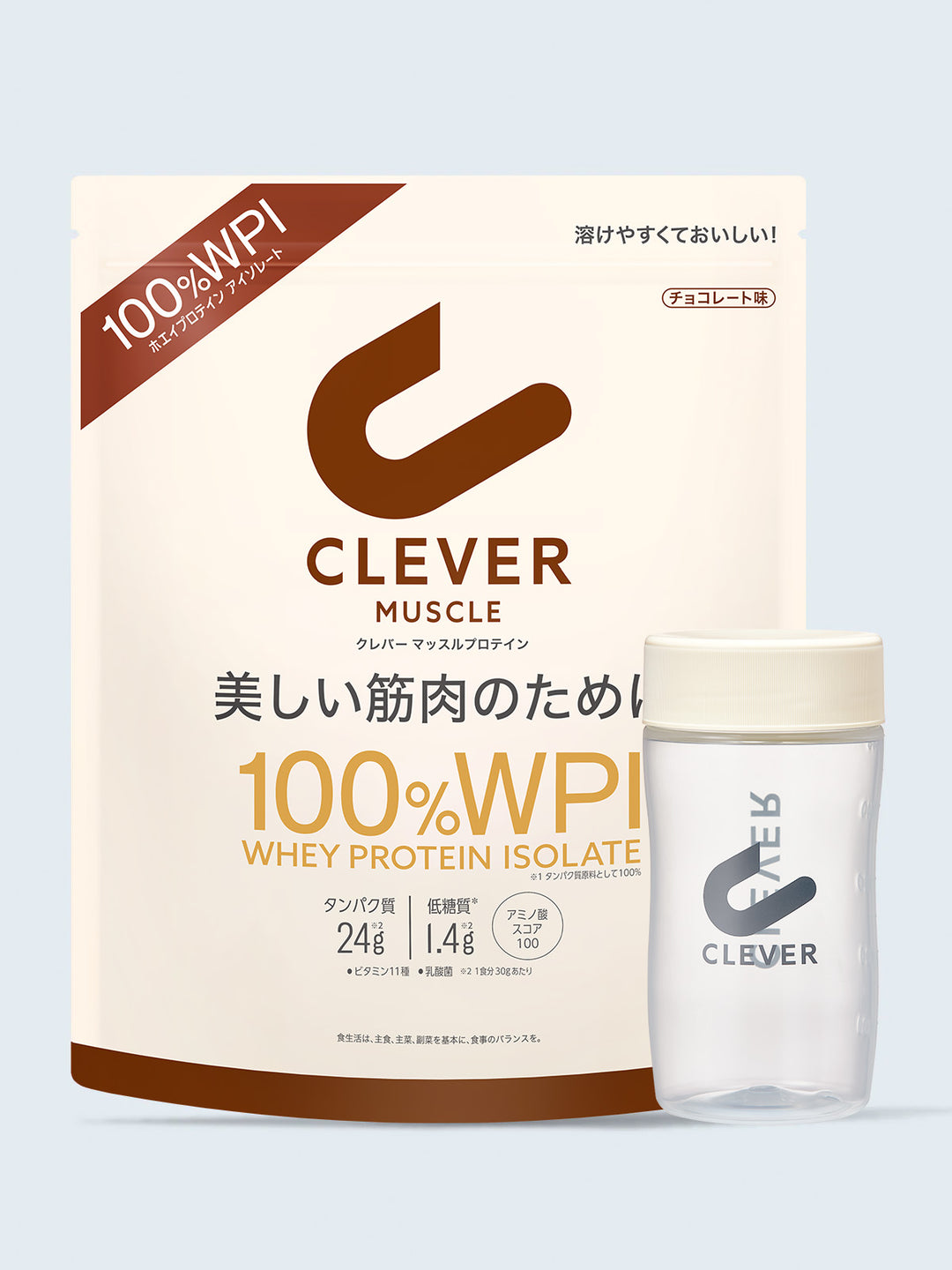 送料無料】プロテイン [美しい筋肉のために 100%WPI] チョコレート味 クレバー マッスル ＆シェイカー810g - NatureLab  Store