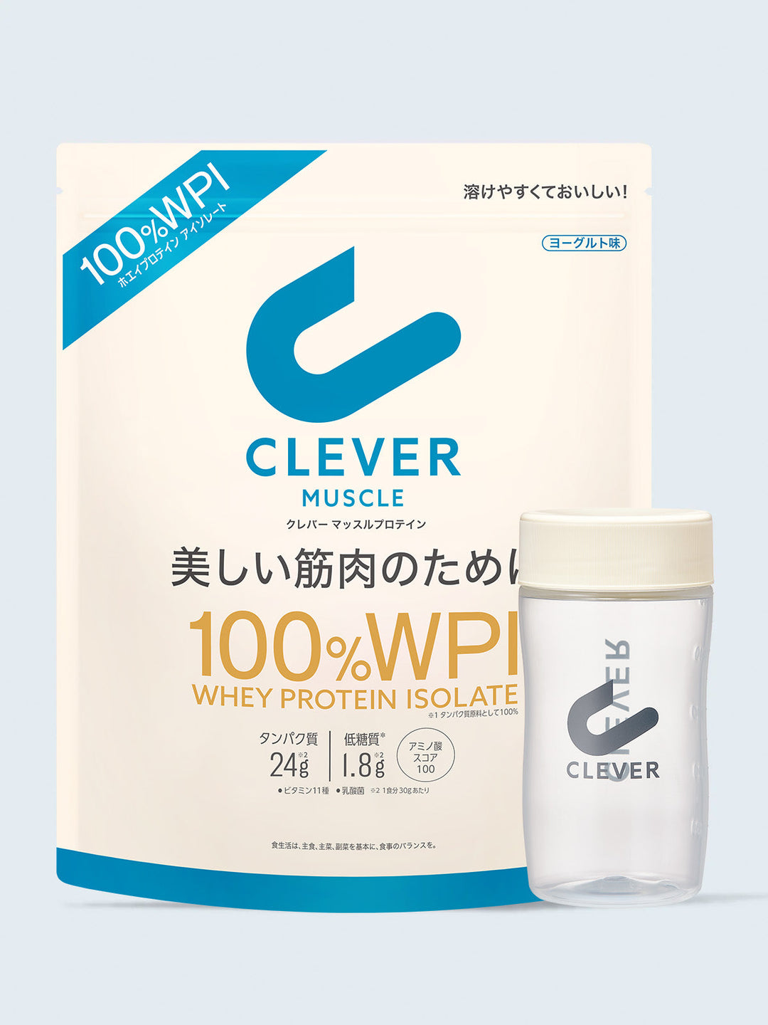 送料無料】ヨーグルト味 810G ホエイ プロテイン＆シェイカー クレバー