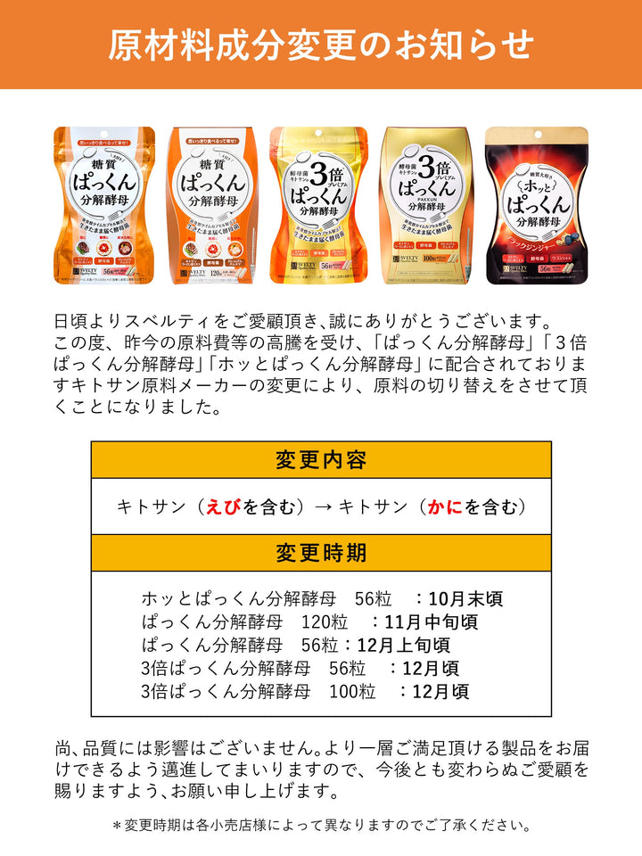 サプリメント ぱっくん分解酵母 スベルティ 120粒 - NatureLab Store