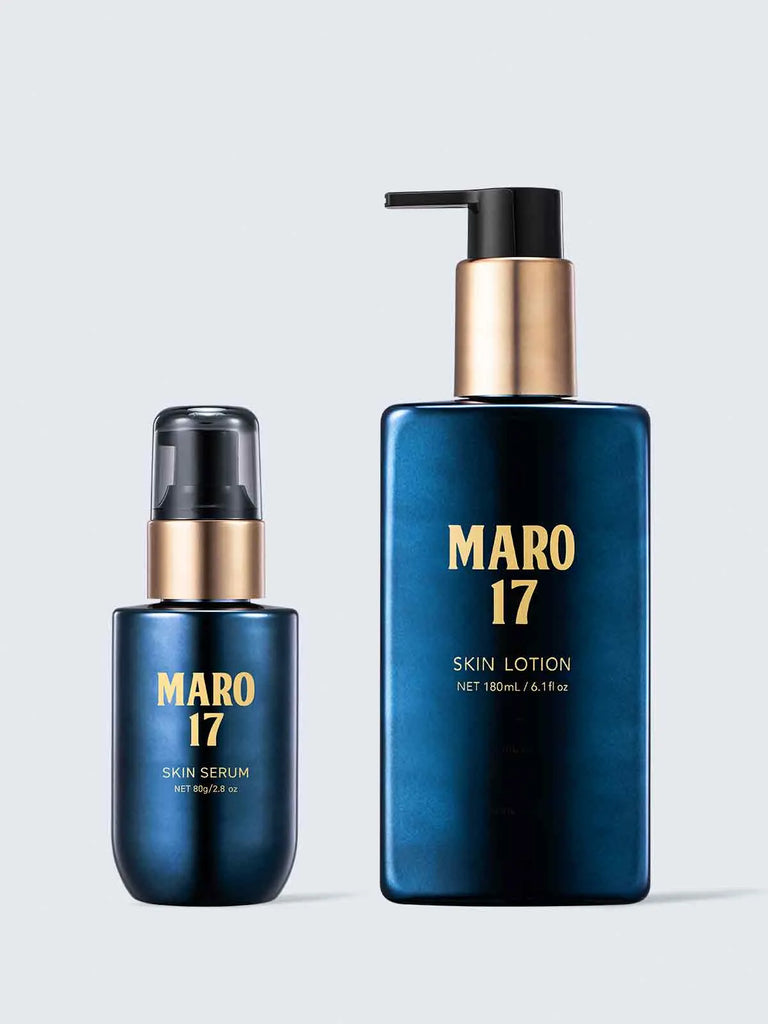 洗顔後の2ステップ】スキンローション ＆ 薬用スキンセラム MARO17