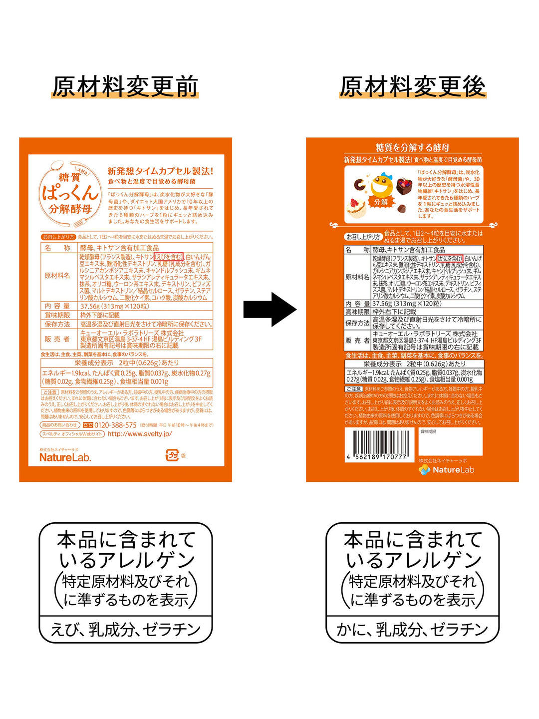 サプリメント ぱっくん分解酵母 スベルティ 120粒 - NatureLab Store