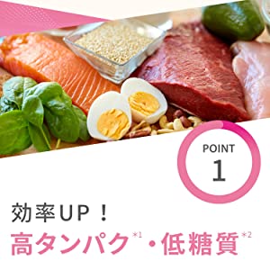 【効率UP】高タンパク(*1)・低糖質(*2)