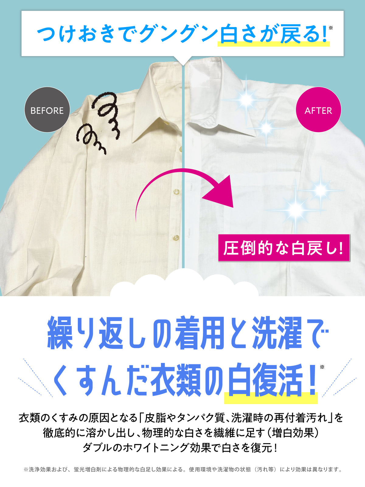 くすんだ衣類の白戻し丸洗浄 つけ置きタイプ   PROFESSIONAL  クリーンプラネット 300g