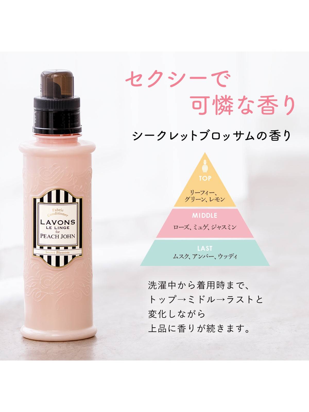 柔軟剤 詰替 for PEACH JOHN シークレットブロッサム ラボン 480mL