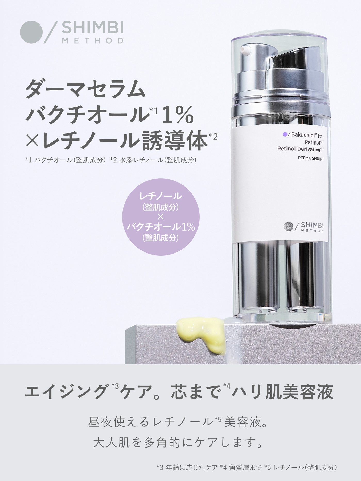 ダーマセラム バクチオール 1％×レチノール誘導体 SHIMBI METHOD 30ML