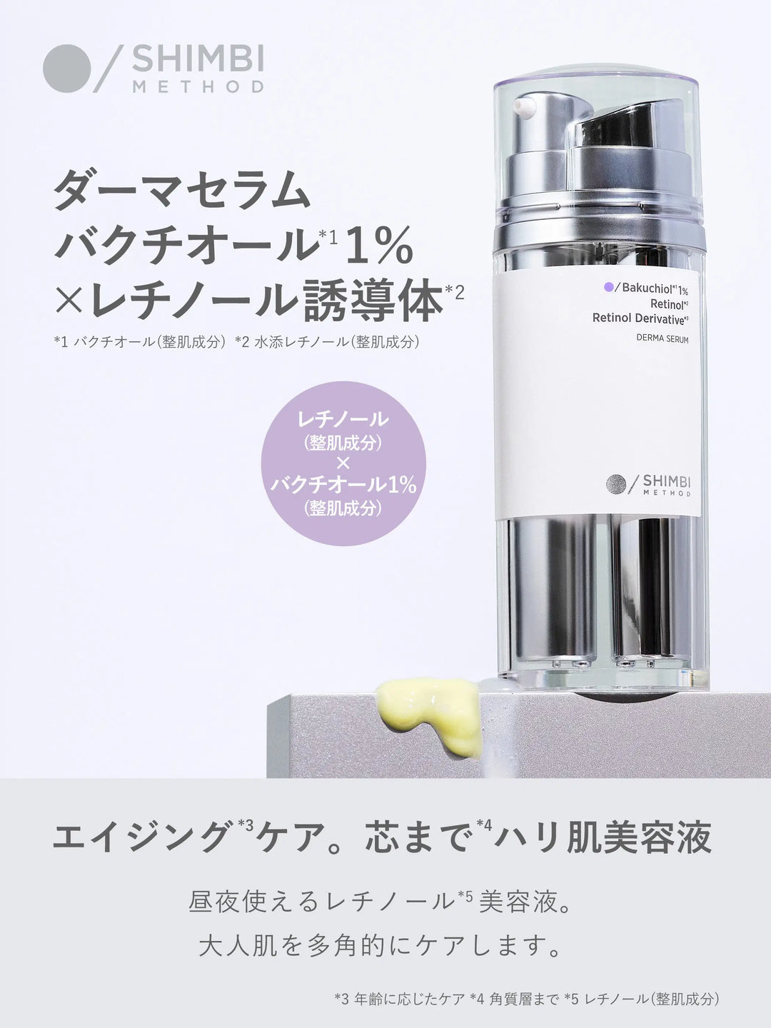 ダーマセラム バクチオール 1％×レチノール誘導体 SHIMBI METHOD 30ML