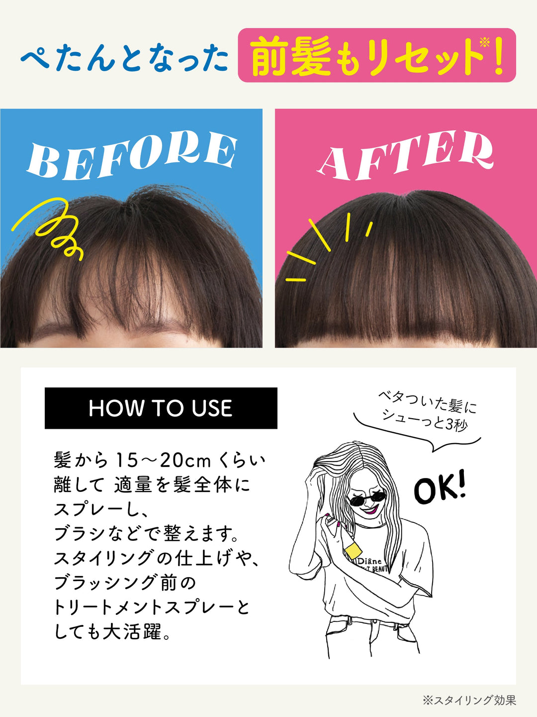 ドライシャンプー [水のいらないシャンプー] グレープフルーツ
