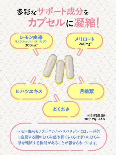 【メール便送料無料】機能性表示食品 サプリメント 大容量 むくみぱっくん スベルティ 90粒