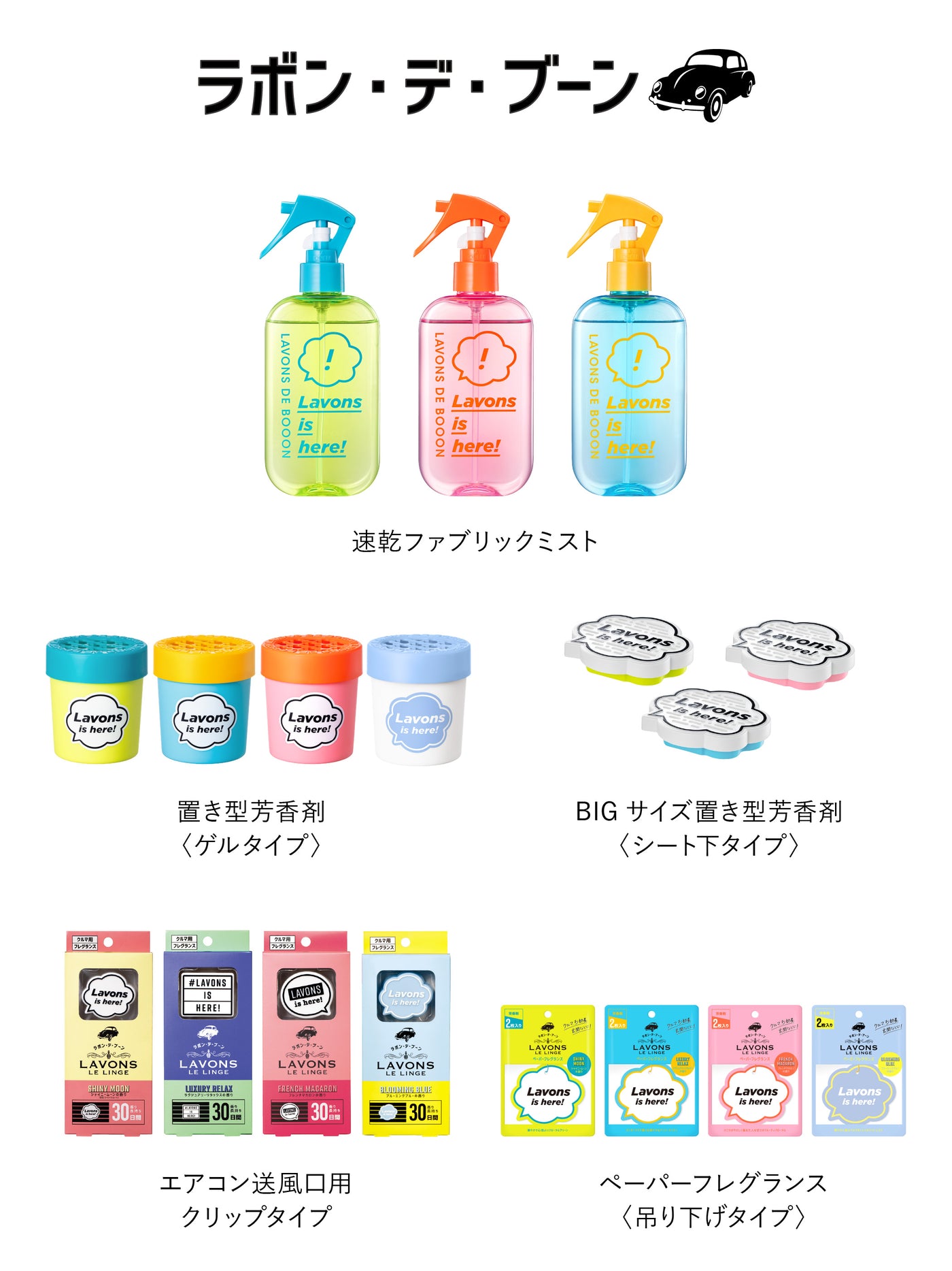 クルマ用ファブリックミスト フレンチマカロンの香り ラボンデブーン 220ML