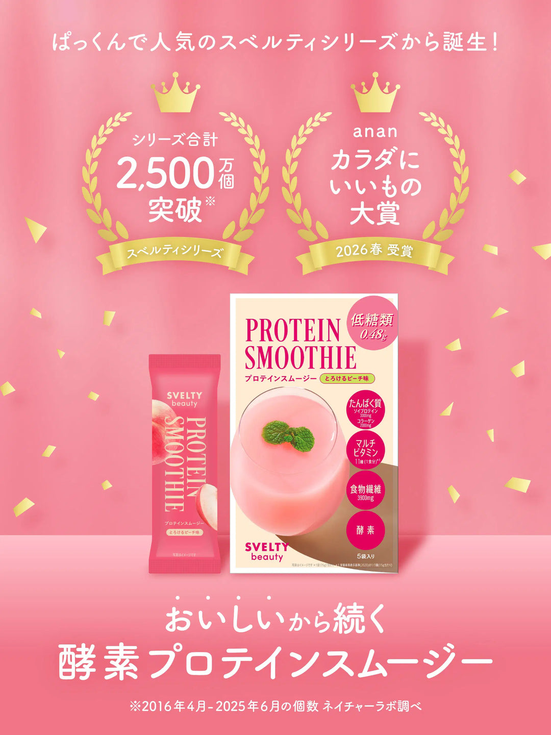 ビューティー プロテインスムージー とろけるピーチ味スベルティ 5包+