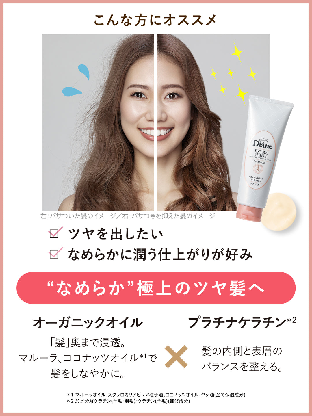 ヘアマスク [ツヤ髪] フローラル&ベリーの香り ダイアン パーフェクトビューティー エクストラシャイン 180g - NatureLab Store