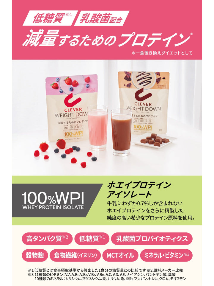 シェイカー付き】プロテイン [1食置き換えダイエット 100%WPI] チョコレート味 クレバー ウエイトダウン 315g - NatureLab  Store