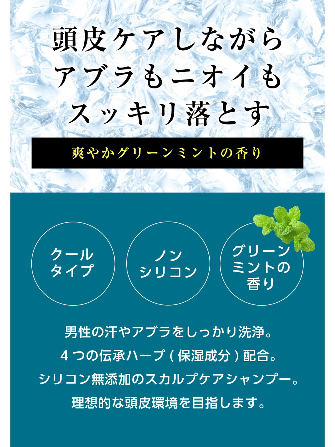 クール】デオスカルプ シャンプー [頭皮ケア] グリーンミントの