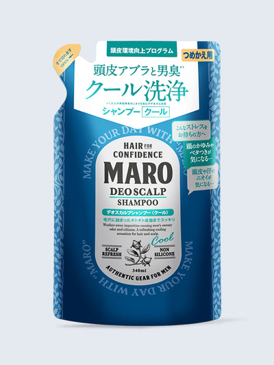 【クール】デオスカルプ シャンプー [頭皮ケア] グリーンミントの香り MARO マーロ 詰替 340mL